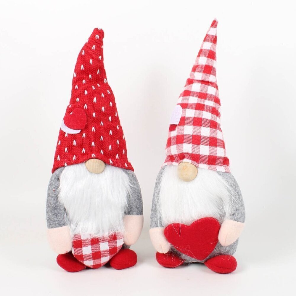 Cute Gnome Couple Plush Set – Red Pink Nordic Decor – Brand New